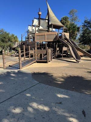 View of the ship's front end from the swinging bench(for adults/parents to chill-lax while supervising the kiddos)on a cold day 11/20/24