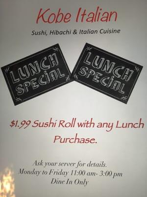 New lunch Specials!!!!