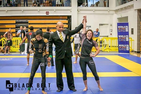 Coach Jen winning the 2014 Nogi BJJ World Championships at Brown Belt