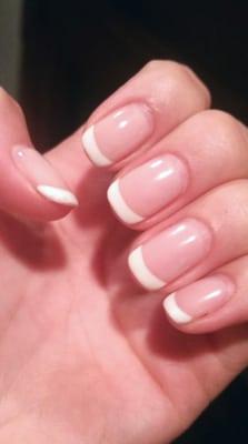 Gel French Manicure with OPI Bubble Bath (one week later)