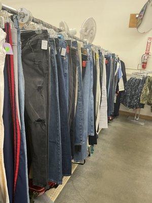 Great selection of both men and women's jeans slacks and other apparel very reasonable price