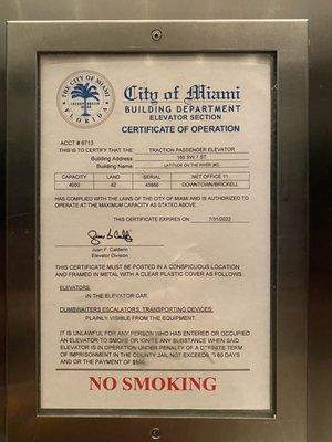 Expired revision of elevators (today is August 24)