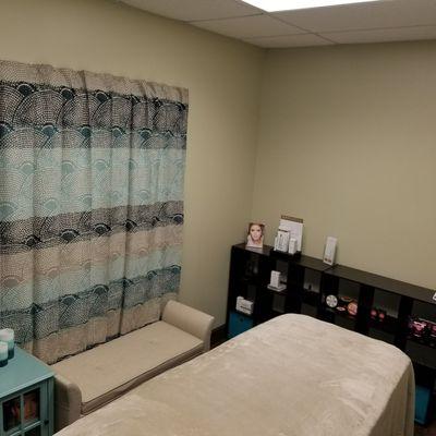 Treatment room at Blue Marble Esthetics.