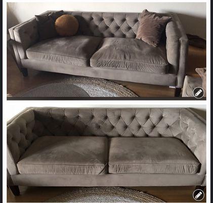 Before and After of my sofa.