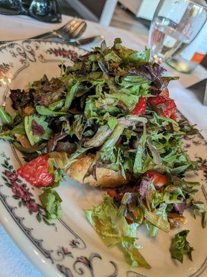 Crusted cod with summer salad