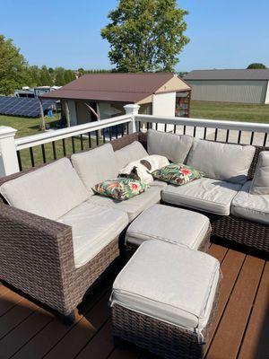 Windy gets to enjoy the deck more than myself.