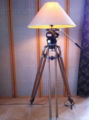 This Tripod Lamp is available for purchase at the shop.