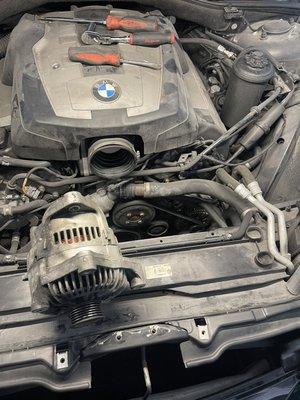 Alternator replacement on this beautiful 2006 BMW LI