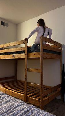 Assembling a bunk bed for my regular customers' kids