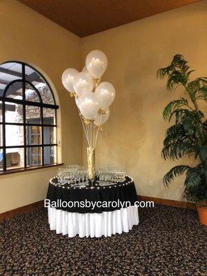 Balloon decorations for a champange table.  #balloonsbycarolyn #balloonsinsacramento