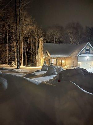 Snow around the house