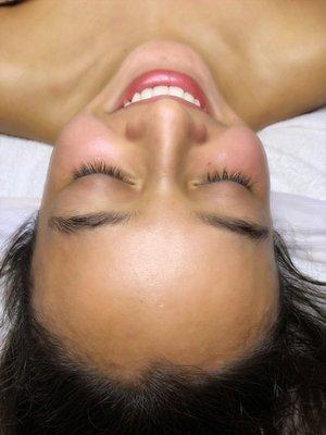 My 16 year old enjoying her facial in the hands of the goddesses of estheticians, Loana.