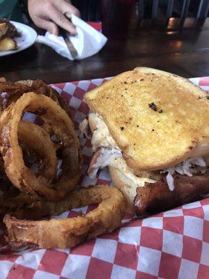 Pimento cheese sandwich with rings . Delicious!