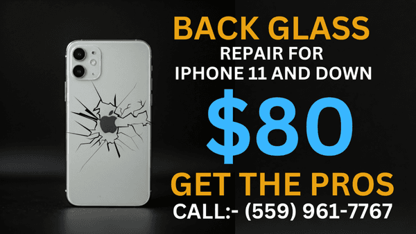 Back glass Repair for iphone 11 and Dow For $80 !!! 

#CellPros #CelProsPeach  #Bestdeals #TechRepairPros