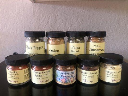 My collection of Penzey's spices and their cute jars