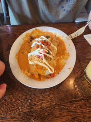 Smothered steak burrito