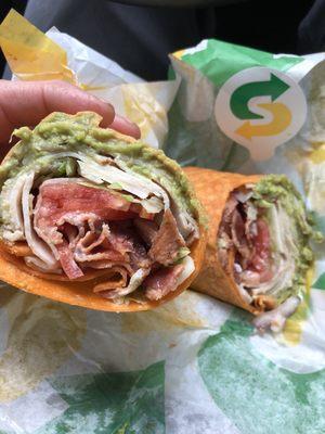 Turkey Bacon Guacamole wrap!