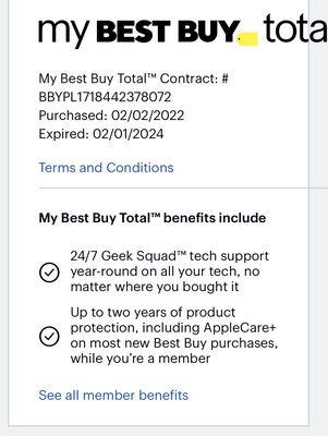 My Best Buy Total™ expired