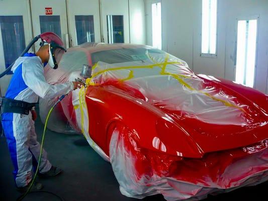 Spray Booth Ferrari Red