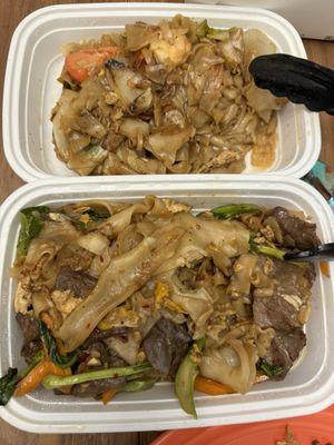 Top: Druken Noodles Bottom: Pad See Eew