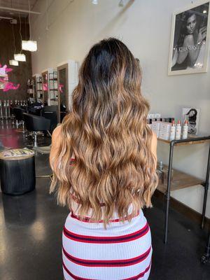 Carmel balayage & extensions instal - by Lauralee @lauraleemarie.co on IG