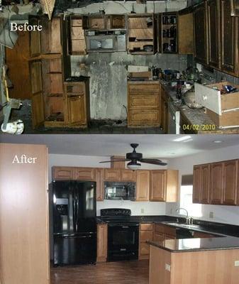 Before and after- Kitchen Fire