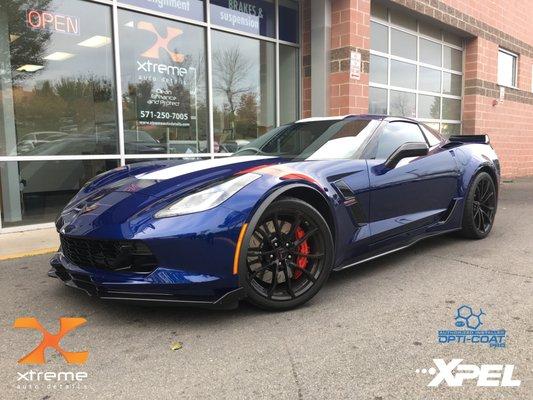 2017 Chevrolet Corvette Grand Sport wrapped in Xpel Ultimate and coated with Opti-Coat Pro+