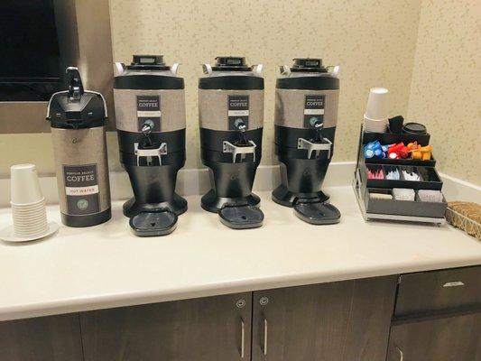 Complimentary hot water, coffee and tea.