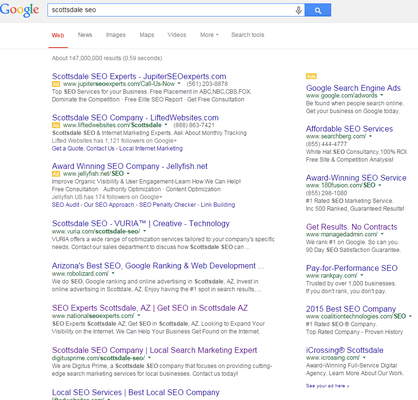 Digitus Prime ranks #4 for Scottsdale seo on Google