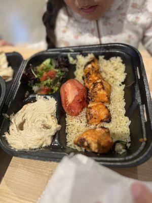 Chicken kebab plate