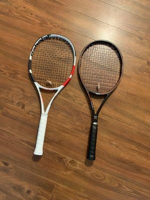 Old pro staff on the right, upgraded to a new Babolat pure strike 16x19