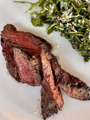 Hanger Steak with side salad.