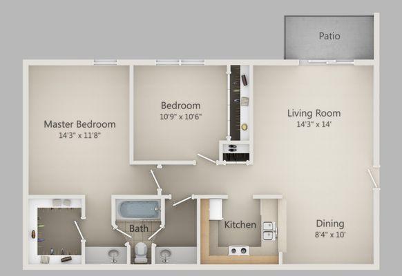 2 Bedroom Apartment Homes 1800's  Phase II.