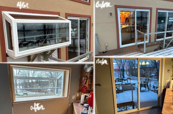 Sliding Glass door converted to a garden Window.