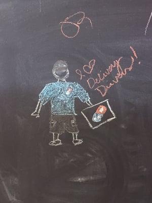 Chalk art in-store.