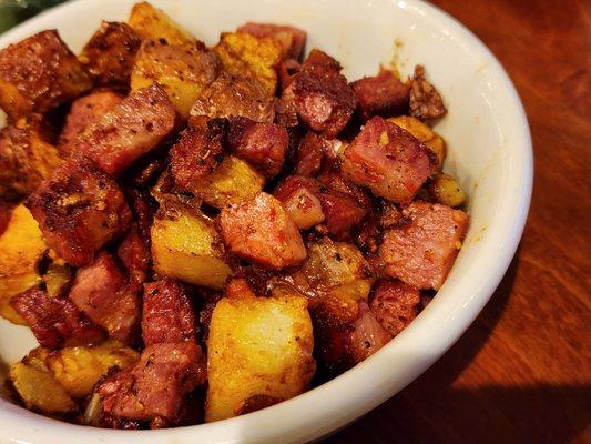 Side of house made corned beef hash. Delicious!