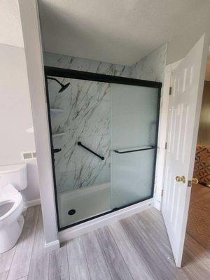 Italia Marble Walk-in Shower with bypass door