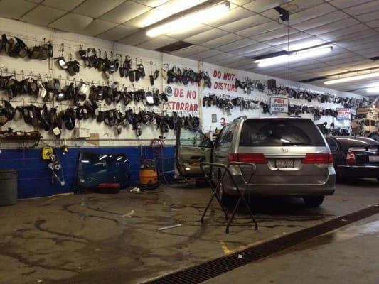 Interior of the best side view mirror collection ever! Great set design. Could be a movie set for real.