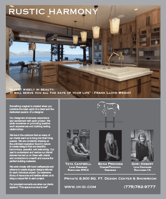 Home of the Year issue.
 Winner-- Best of Tahoe!