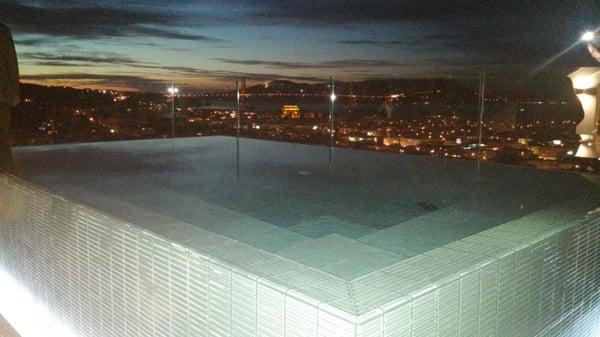 Infinity hot tub and golden gate bridge view