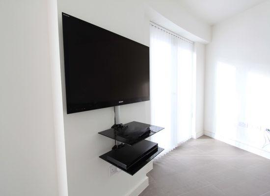 60 inch TV Double Shelve installation