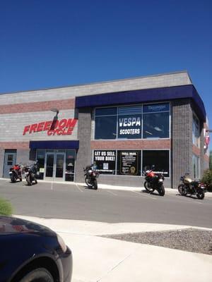 Vespa's, used Harley's, Triumph dealer