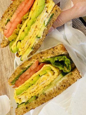 Custom egg veggie sandwich