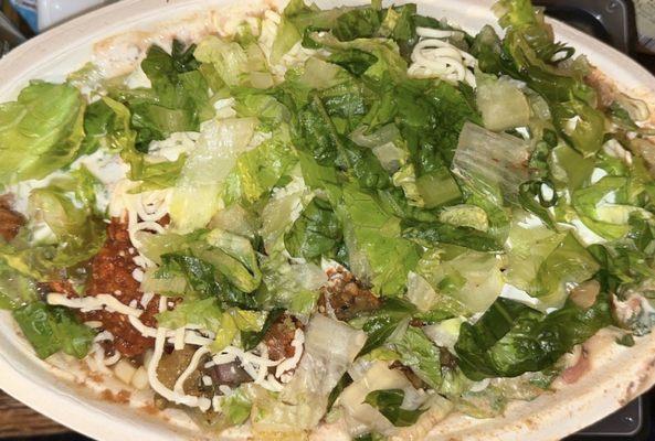 brisket burrito bowl no rice beans and salsa soo yummy! i love their corn salsa