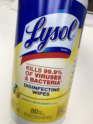 The only store that has Lysol wipes ! Thank god for health point