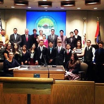 Our Youth and Government program. Our delegates presenting their bill at City Hall.