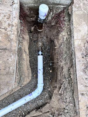 New sewer pipe. Launch access for liner