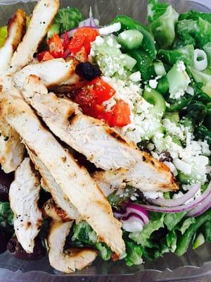 Small Mediterranean Chicken Salad - possibly one of the healthier food court choices.