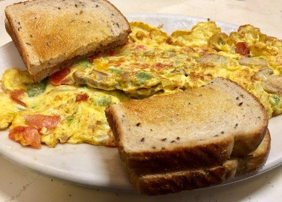 Hearty vegetarian omelette! A very traditional American breakfast place :)