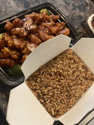 General Tso's Chicken and fried rice